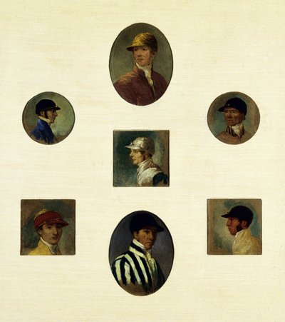 Studies of Jockeys, n. 1830 (öljy kankaalle) tekijältä Abraham Cooper