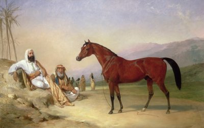 Kaksi beduiinia lahden arabiorin kanssa autiomaassa tekijältä Abraham Cooper