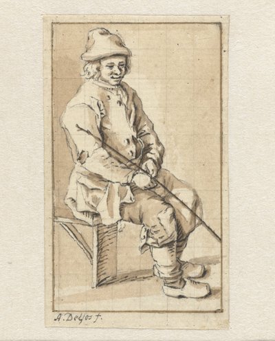 istuva mies tekijältä Abraham Delfos