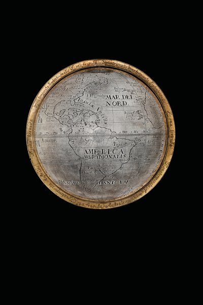 Kaksi poikkeuksellista maapalloa ja taivaallista maapalloa, joita tukevat Hercules ja Atlas, Augsburg, 1697-1699 tekijältä Abraham Drentwett