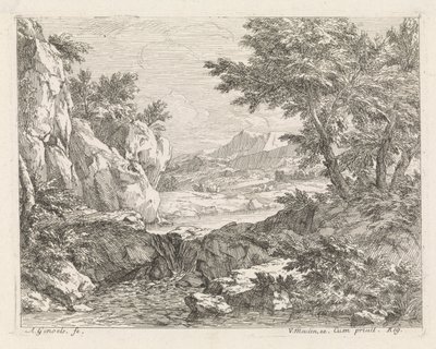 Hylätty maa jokineen Maisemat (sarjan nimi) tekijältä Abraham Genoels
