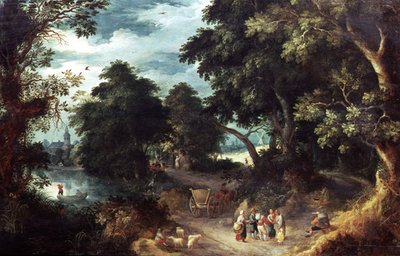 Metsäinen jokimaisema tekijältä Abraham Govaerts
