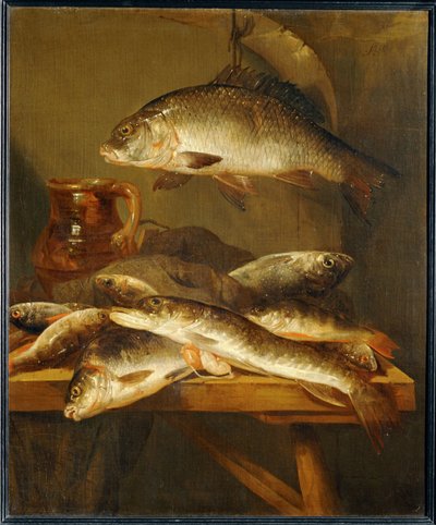 Asetelma karpin kanssa ... tekijältä Abraham Hendricksz van Beyeren