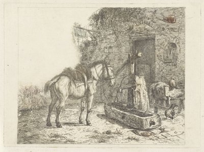 Hevonen majatalon edessä tekijältä Abraham Hendrik Winter