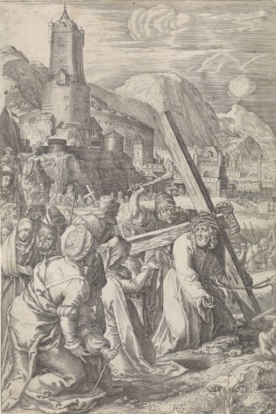 Ristin kantaminen The Passion (sarjan nimi) tekijältä Abraham Hogenberg