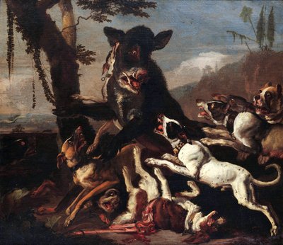 Villisian metsästys tekijältä Abraham Hondius
