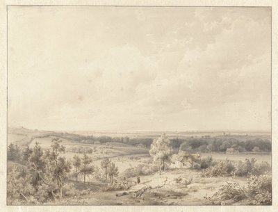 Näkymä Alkmaarin suuntaan Schoorlin dyyniltä tekijältä Abraham Johannes Couwenberg