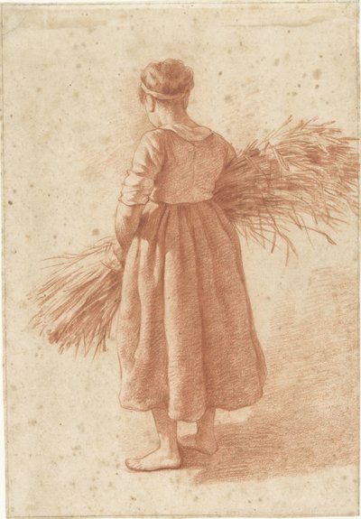 Pysyvä nainen, jolla on nippu viljaa tekijältä Abraham Johannes Ruytenschildt (attributed to)