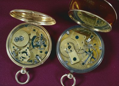 Kaksi kelloa, valmistettu Pariisissa (kulta) tekijältä Abraham Louis Breguet