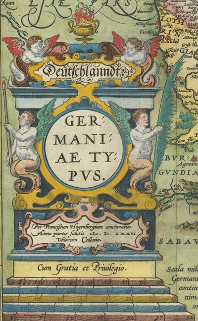 1608 kartonki, jossa on integroidut asteikot tekijältä Abraham Ortelius