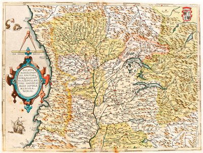 Ducatus Mediolanensis, Maailman rajat ja alueet Milanon herttuan maantieteellinen kartta Abraham Orteliuksen (Oertel, Ortell tai Ortel) "Theatrum Orbis Terrarumista" tekijältä Abraham Ortelius