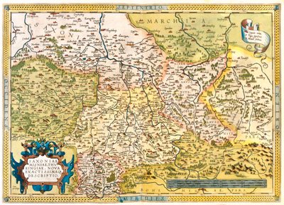 Saksa (osavaltio: Berliini, Hessen, Thüringen, Saksin osavaltio, Baijeri, Saksin osavaltio, Saksin osavaltio, Baijerin osavaltio ), Tšekin tasavalta (alue: Liberec, Keski-Böömi, Praha, Ústí nad Labem, Plze, Karlovy Vary). tekijältä Abraham Ortelius