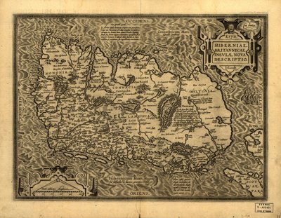 Hiberniae, Britannicae Insvlae nova descripto. LOC 99466749 tekijältä Abraham Ortelius