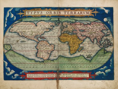Kuva maailman maapallosta tekijältä Abraham Ortelius
