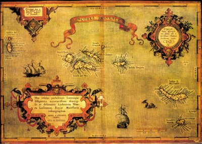 Azorien kartta, kirjoittanut Abraham Ortelius tekijältä Abraham Ortelius