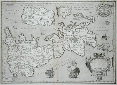 Ison-Britannian ja Irlannin kartta tekijältä Abraham Ortelius