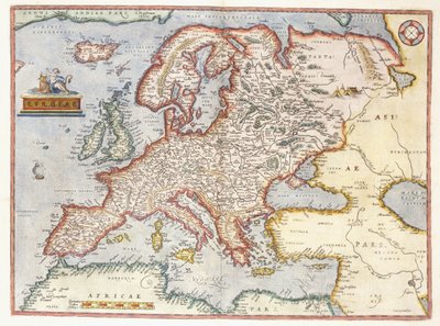 Euroopan kartta, 1587 tekijältä Abraham Ortelius