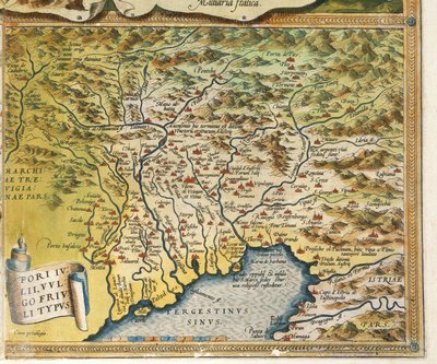 Friuli Venezia Giulian alueen kartta, Abraham Orteliuksen Theatrum Orbis Terrarumilta tekijältä Abraham Ortelius