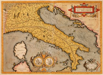 Italian kartta, kirjoittanut Abraham Ortelius tekijältä Abraham Ortelius