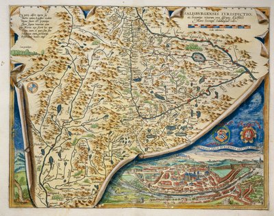 Mapa de la diòcesi de Salzburg, Àustria, del Theatrum Orbis Terrarum d
