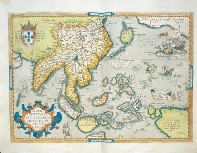 Intian kartta, Abraham Orteliuksen Theatrum Orbis Terrarumilta tekijältä Abraham Ortelius