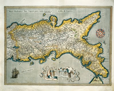 Italian Napolin kuningaskunnan kartta Theatrum Orbis Terrarumilta, kirjoittanut Abraham Ortelius tekijältä Abraham Ortelius