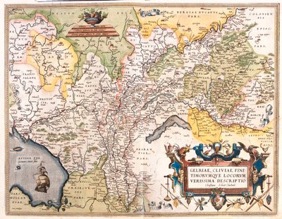 Alankomaat (maakunnat: Pohjois-Hollanti, Flevoland, Overijssel, Gelderland, Limburg), Saksa (osavaltiot: Niedersachsen, Nordrhein-Westfalen). tekijältä Abraham Ortelius