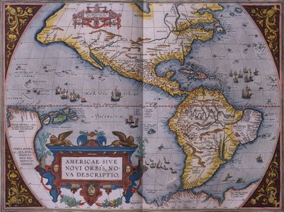 Orteliuksen kartta uudesta maailmasta tekijältä Abraham Ortelius