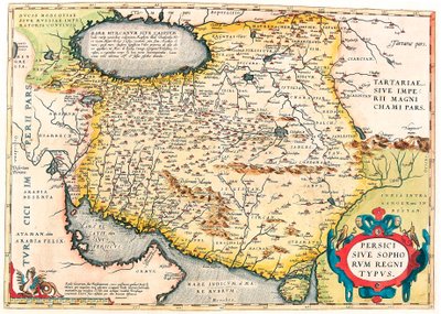 Arabian niemimaan alueen maantieteellinen kartta Abraham Orteliuksen (Oertel, Ortell tai Ortel) "Theatrum Orbis Terrarumista" tekijältä Abraham Ortelius