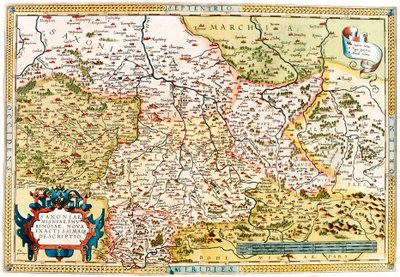 Kartta Saksin, Thüringenin alueesta Saksassa Abraham Orteliuksen (Oertel, Ortell tai Ortel) "Theatrum Orbis Terrarumista" tekijältä Abraham Ortelius