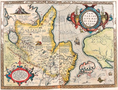 Tatarialueen maantieteellinen kartta Abraham Orteliuksen (Oertel, Ortell tai Ortel) "Theatrum Orbis Terrarumista" tekijältä Abraham Ortelius
