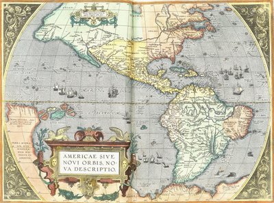 Amerikka, 1592 tekijältä Abraham Ortelius