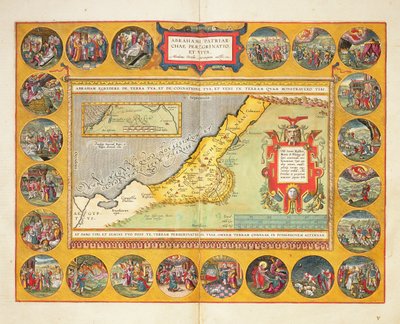 Abrahamin peregrinaatiot, Theatrum Orbis Terrarumista, 1603 (värikaiverrus) tekijältä Abraham Ortelius