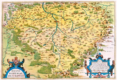 Länsi-Tšekki, Saksa (osavaltiot: Baijeri, Saksin osavaltio). tekijältä Abraham Ortelius