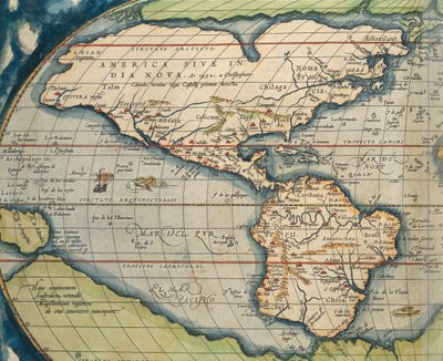 Maailmankartta Theatrum Orbis Terrarumilta, kirjoittanut Abraham Ortelius tekijältä Abraham Ortelius