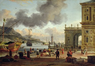 Välimerellinen satamakohtaus tekijältä Abraham Storck