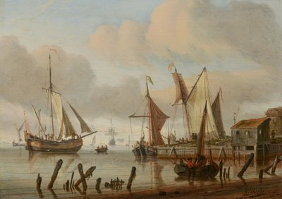 Veneet kiinnityspaikalla tekijältä Abraham Storck