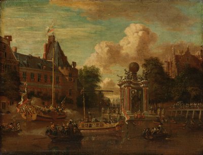 Moskovilaislähetystö vierailee Amsterdamissa 29. elokuuta 1697 tekijältä Abraham Storck