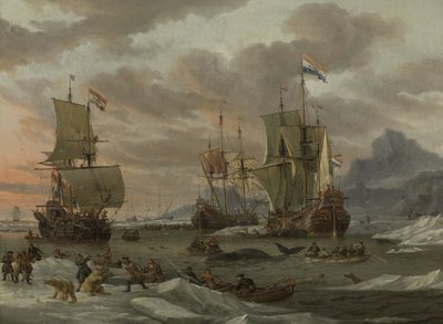 Valaanpyyntialueet Jäämerellä Valaanpyyntialueet tekijältä Abraham Storck