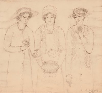 Kolme naista, 1908. tekijältä Abraham Walkowitz