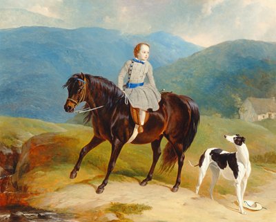Mestari Edward Coutts Marjoriebanks ponillaan, n. 1851 (öljy kankaalle) tekijältä Abraham and Webster Thomas Cooper