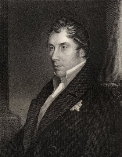 George Hamilton Gordon, kaivertanut Thomas Woolnoth (1785-1857) National Portrait Gallerysta, osa III, julkaistu noin 1835 tekijältä Abraham Wivell