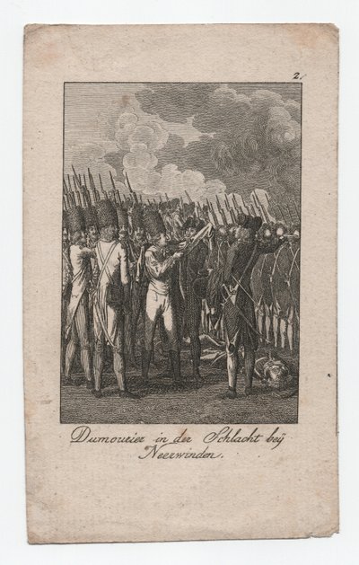 Dumouriez Neerwindenin taistelussa, noin 1795 (kaiverrus). tekijältä Abraham Wolfgang Küffner