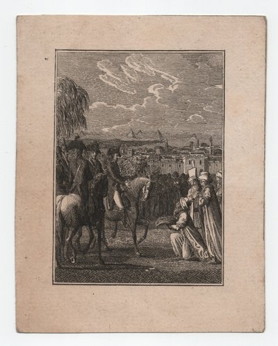 Napoleon Egyptissä, noin 1795 (kaiverrus). tekijältä Abraham Wolfgang Küffner