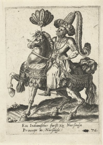 Intian prinssi hevosen selässä tekijältä Abraham de Bruyn (attributed to)