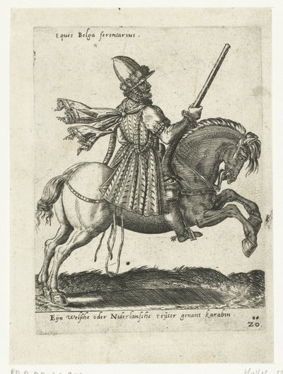 Hollantilainen ratsastaja karabiinilla tekijältä Abraham de Bruyn (attributed to)
