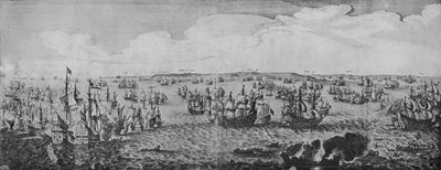 Battle in the Downs, c1639 tekijältä Abraham de Verwer