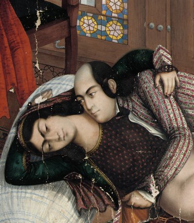 Rakastajien syleily, 1800-luvun toinen puoli tekijältä Abul Hassan Ghaffari