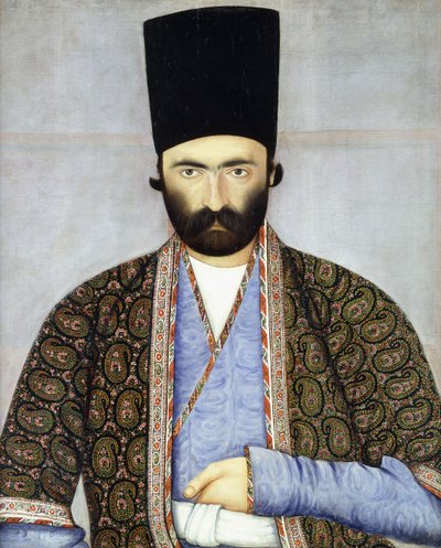 F "Imad Al-Dawlan muotokuva, imaami Quli Khan, n. 1855-1860 tekijältä Abul Hassan Ghaffari