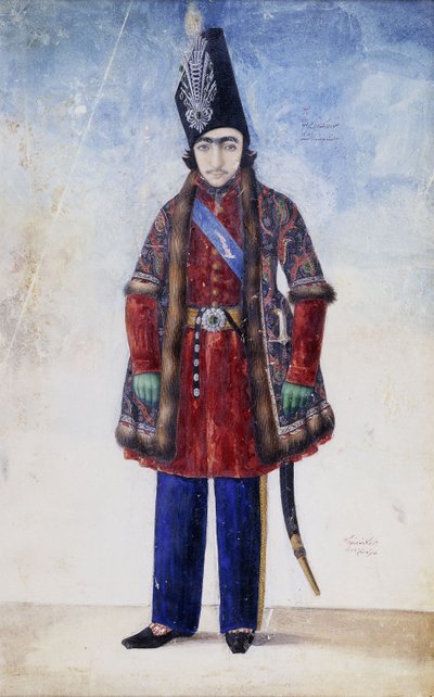 Nuoren Nasr al-Din Shahin muotokuva, n. 1845-1846 tekijältä Abul Hassan Ghaffari